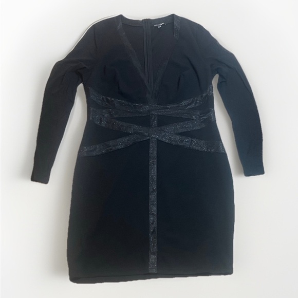 Elegant and Sexy Black Long Sleeve Dress Mesh and Glitter with Stretch sz 1X - Picture 11 of 11